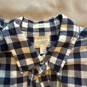 J. Crew Navy and White Plaid Shirt